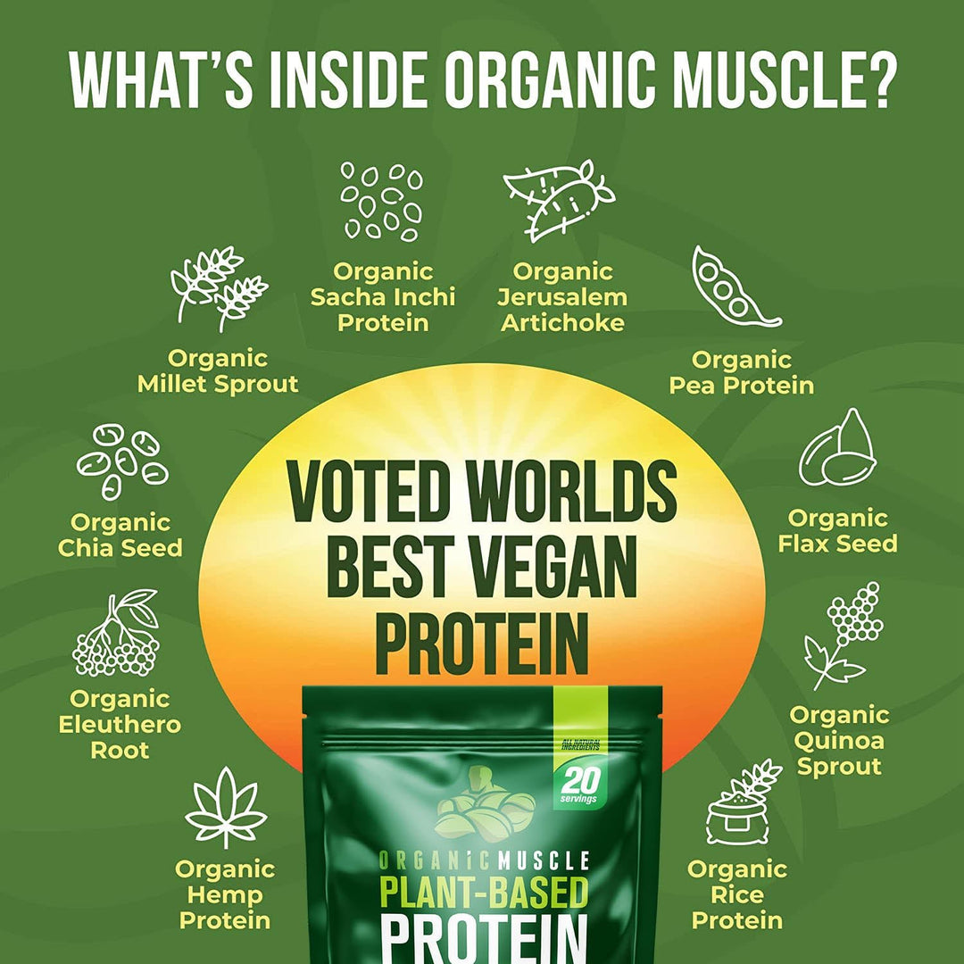Organic Vegan Protein - Strawberry - Organic Muscle Fitness SupplementsOrganic Muscle SupplementsOrganic Muscle Fitness Supplements