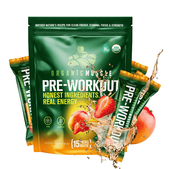 Pre-Workout - Strawberry Mango (15 Packets) - Organic Muscle Fitness SupplementsOrganic Muscle SupplementsOrganic Muscle Fitness Supplements