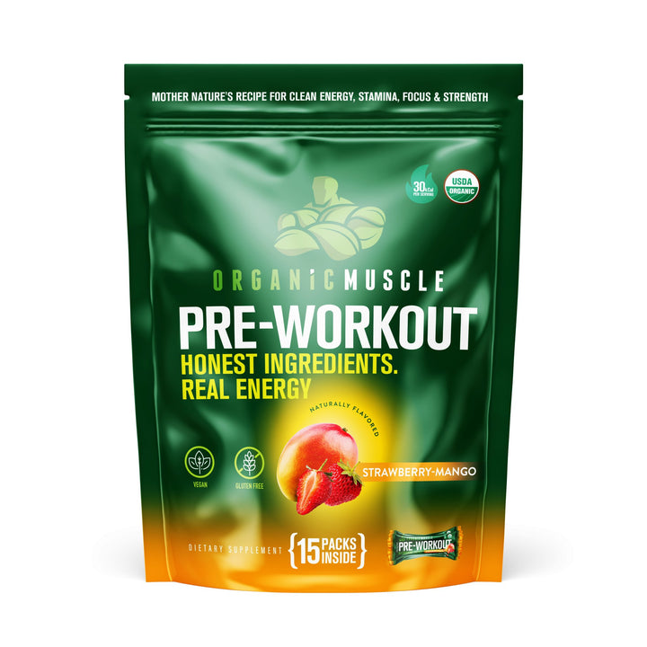 Pre-Workout - Strawberry Mango (15 Packets) - Organic Muscle Fitness SupplementsOrganic Muscle SupplementsOrganic Muscle Fitness Supplements